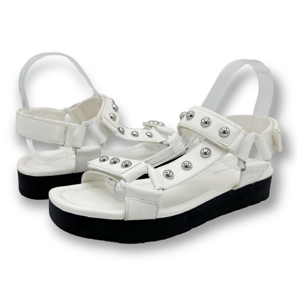 Marc Fisher Kizzy Sandal White Studded Platform Chunky Strap Sz 8 - Picture 3 of 11